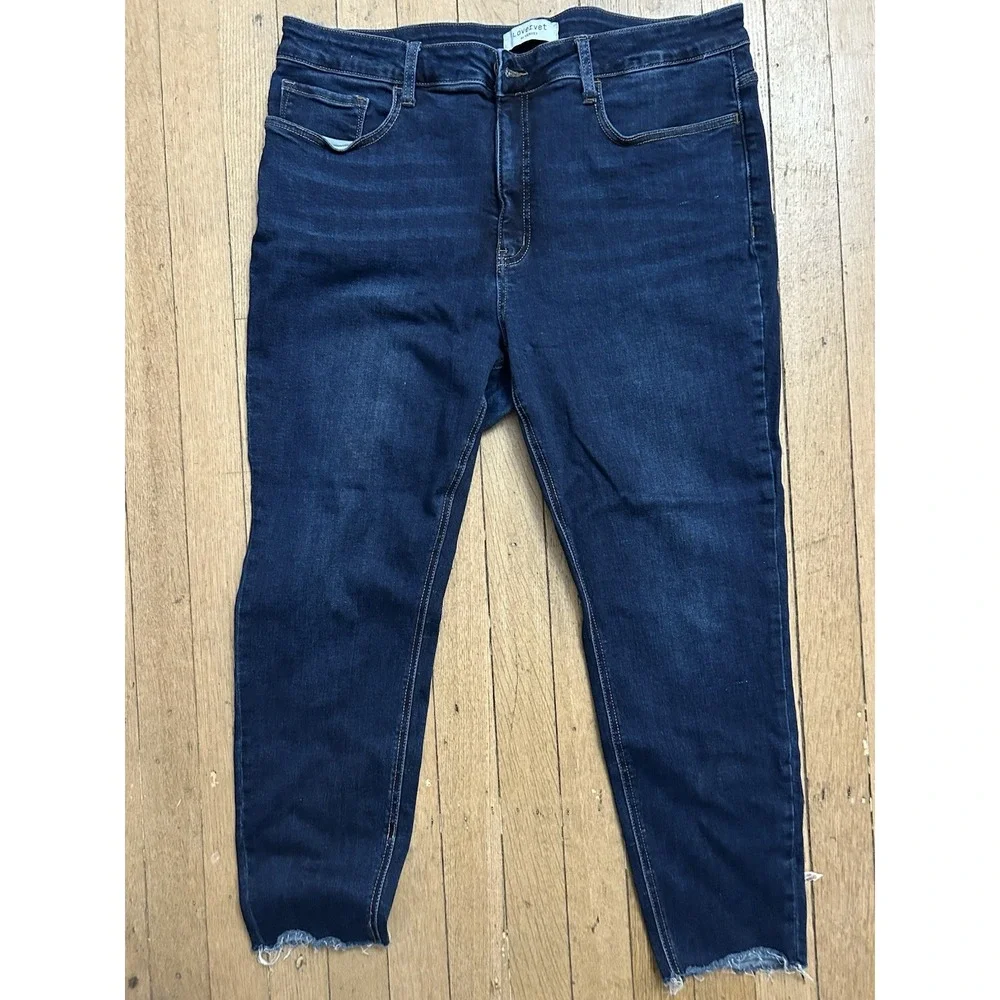 Lovervet by Vervet Wom 20W Rise Skinny Denim Blue Jeans Dark Wash LV-1208-P